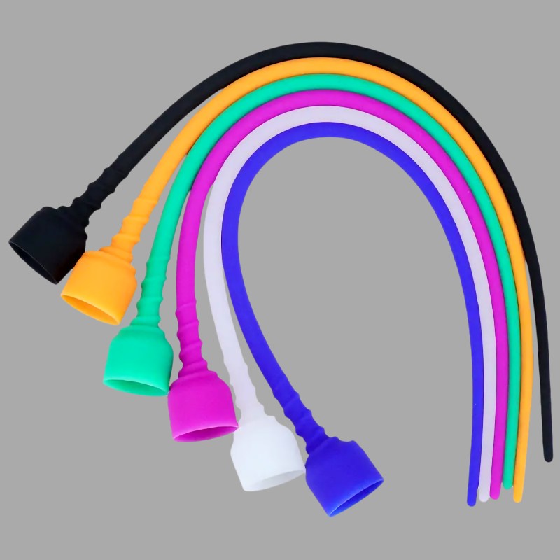 Long Silicone Penis Plug with Suction Cup - 9