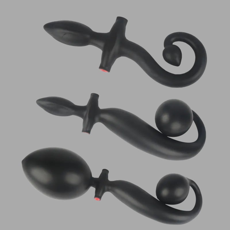 Inflatable Anal Plug with Tail