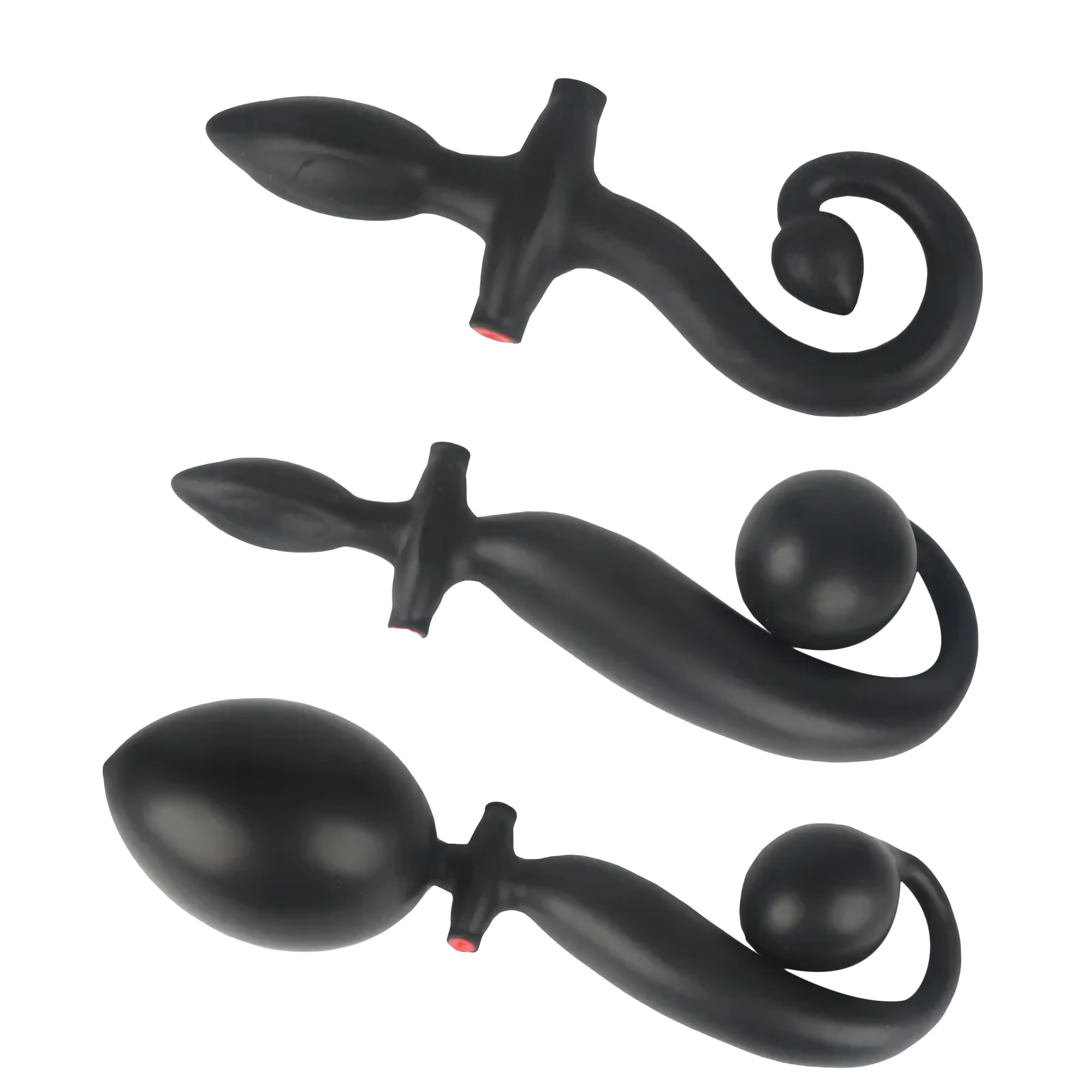 Inflatable Silicone Anal Plug with Tail - Expandable Puppy Tail But...