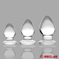3-delt sett - Analpropper i glass - Kong