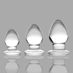 3 Piece Set - Glass Anal Plugs - Kong