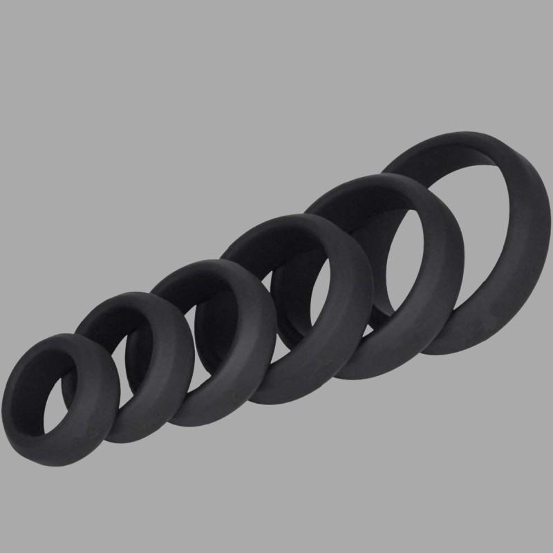 Set of 6 Silicone Cock Rings - Alphamale Pro