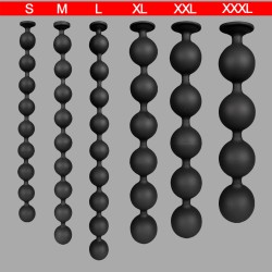 Black Baller Anal Balls - XXL Anal Beads in Liquid Silicone by Analgeddon Germany