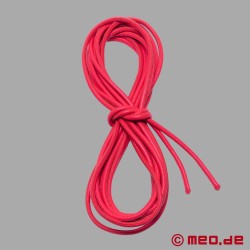 Corda bondage Shibari in pelle - rossa - Thumbnail