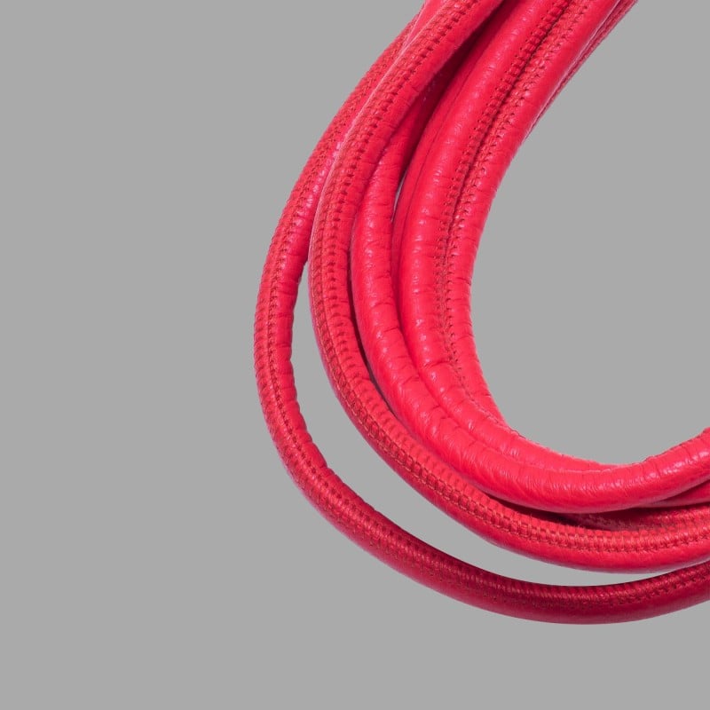 Shibari Leather Bondage Rope - Red