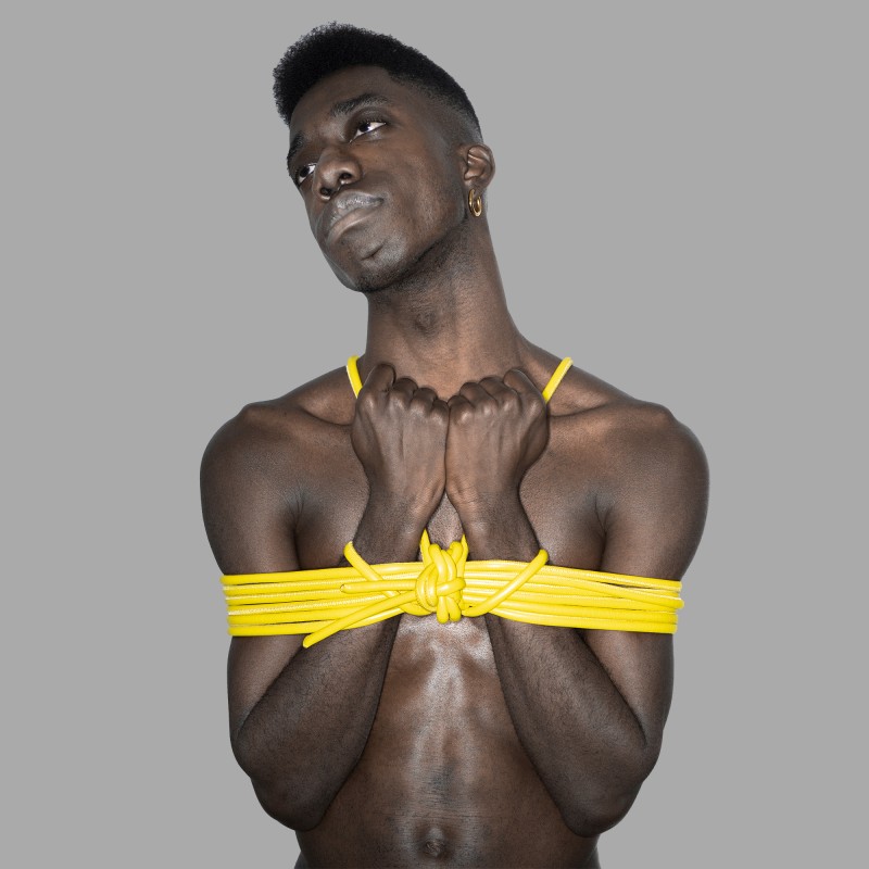 Corda de bondage em pele Shibari - amarelo