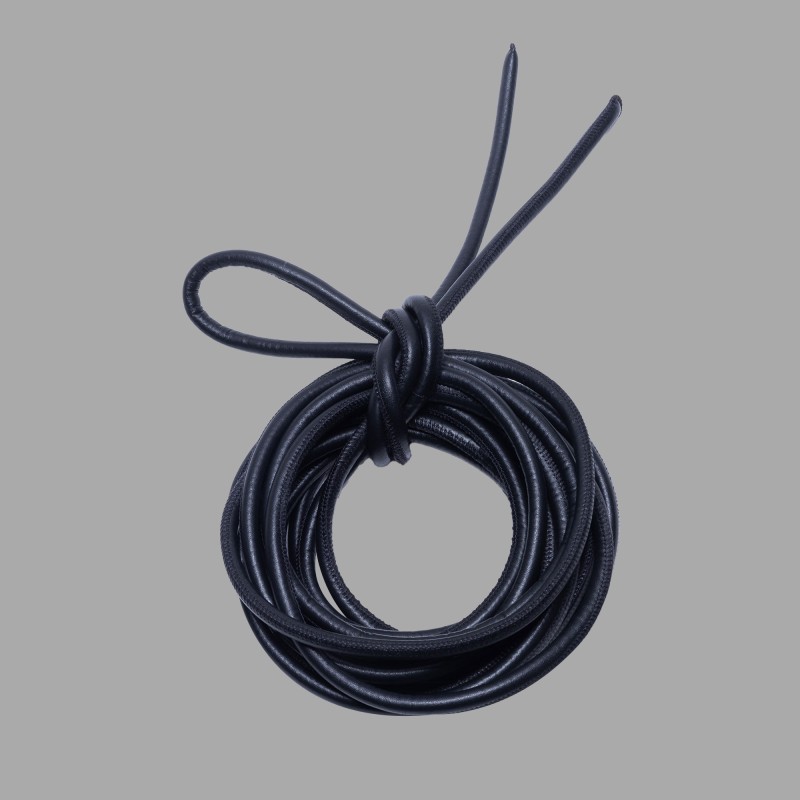 Frânghie de bondage Shibari din piele - negru