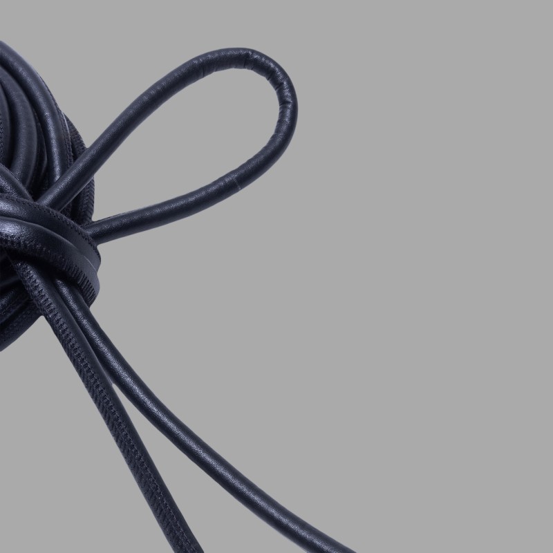 Shibari Leather Bondage Rope - Black