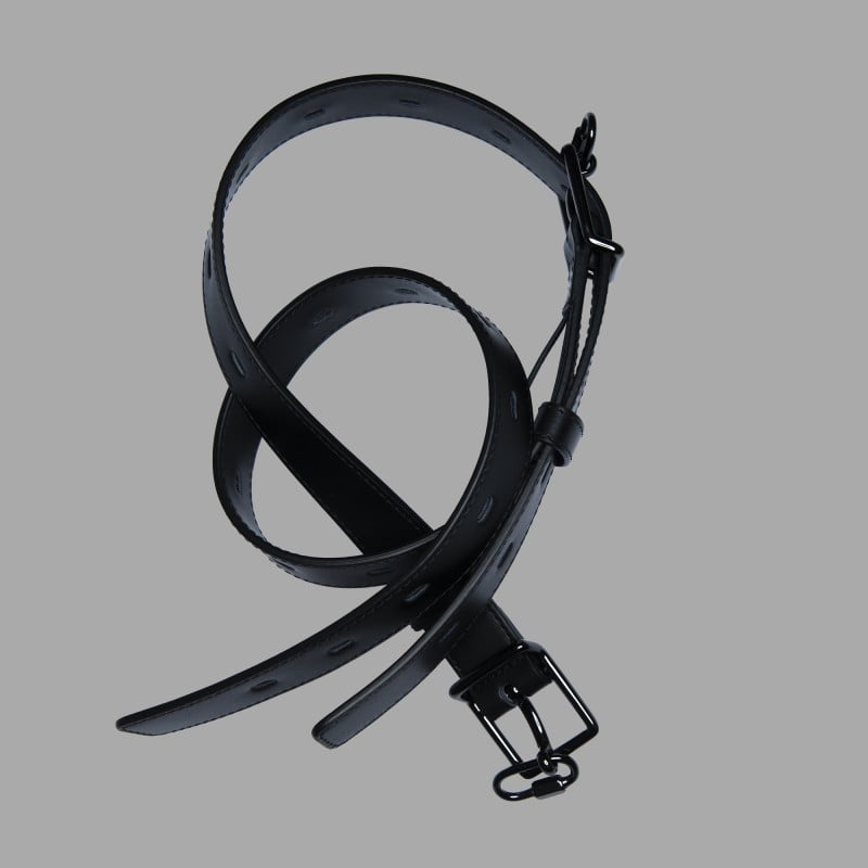 Calf Leather Bondage Belt - Black