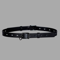 Bondage-Gürtel aus Kalbsleder – schwarz - Thumbnail