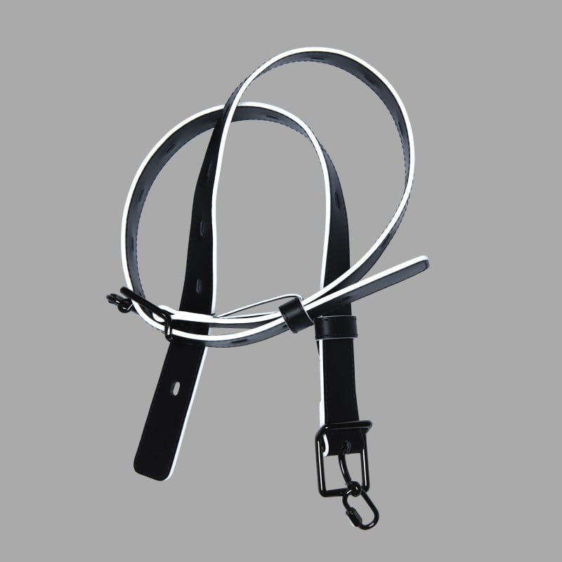 Ceinture de bondage en cuir de veau - noir/blanc