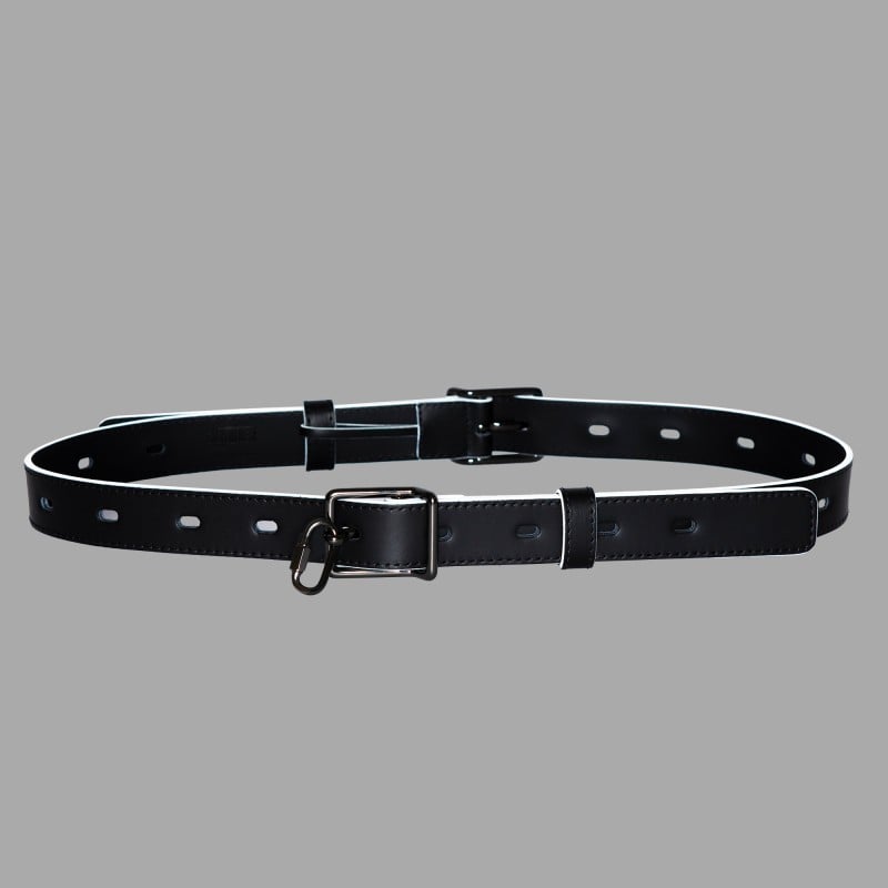 Ceinture de bondage en cuir de veau - noir/blanc