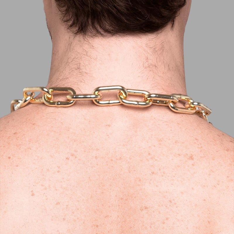 Collier BDSM en chaîne - Or