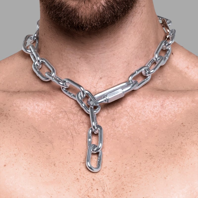 Collier BDSM en chaîne - Palladium