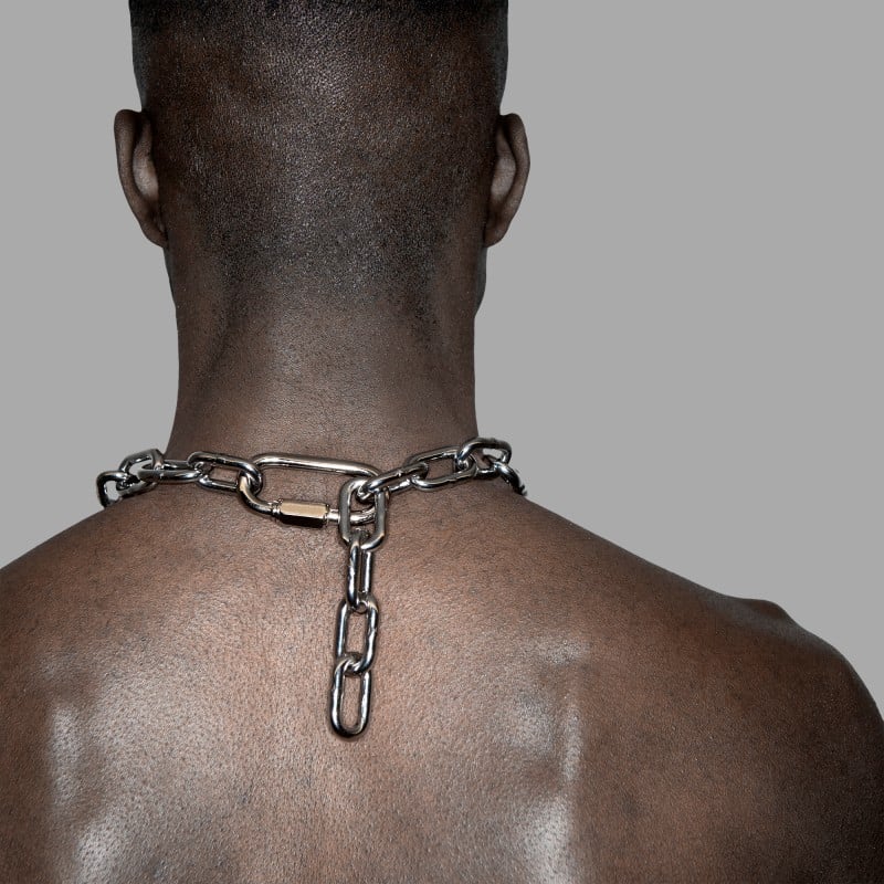 BDSM Chain Collar - Palladium