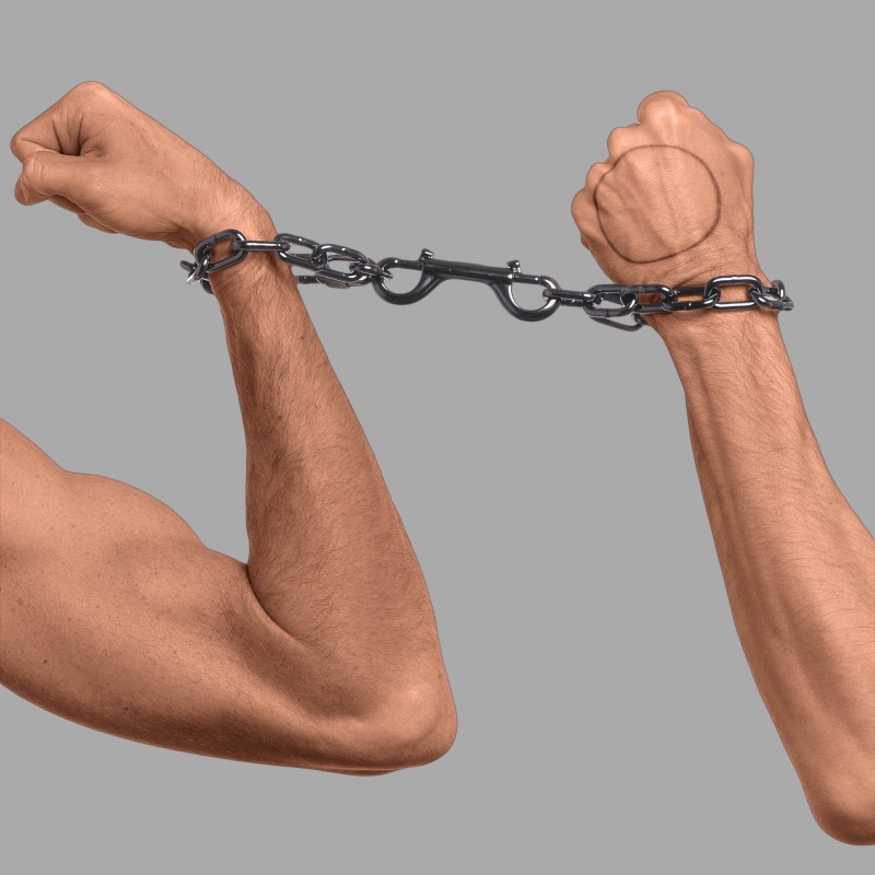 Chain Cuffs - Ruthenium