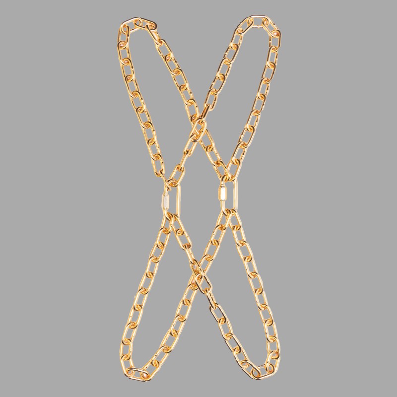 Harness aus Stahlketten – Gold