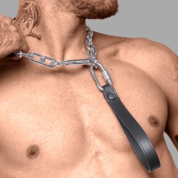 BDSM Chain Leash Palladium - Δέσμευση για καθαρή κομψότητα και κυριαρχία