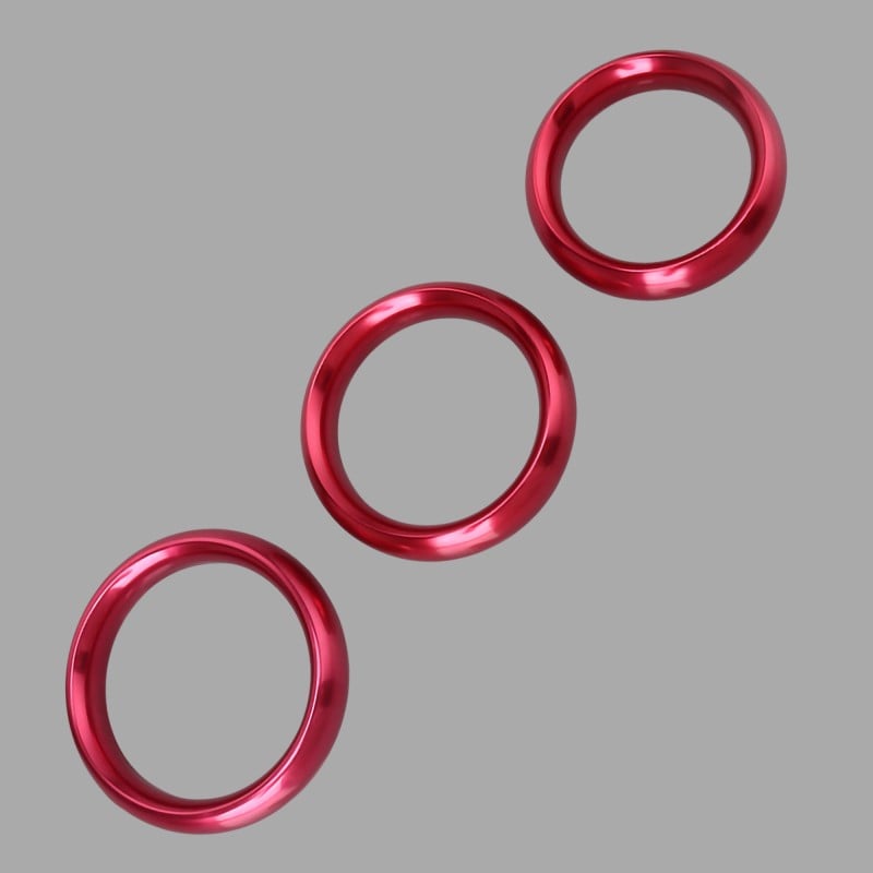 Metal Cock Ring - AlphaMale - red