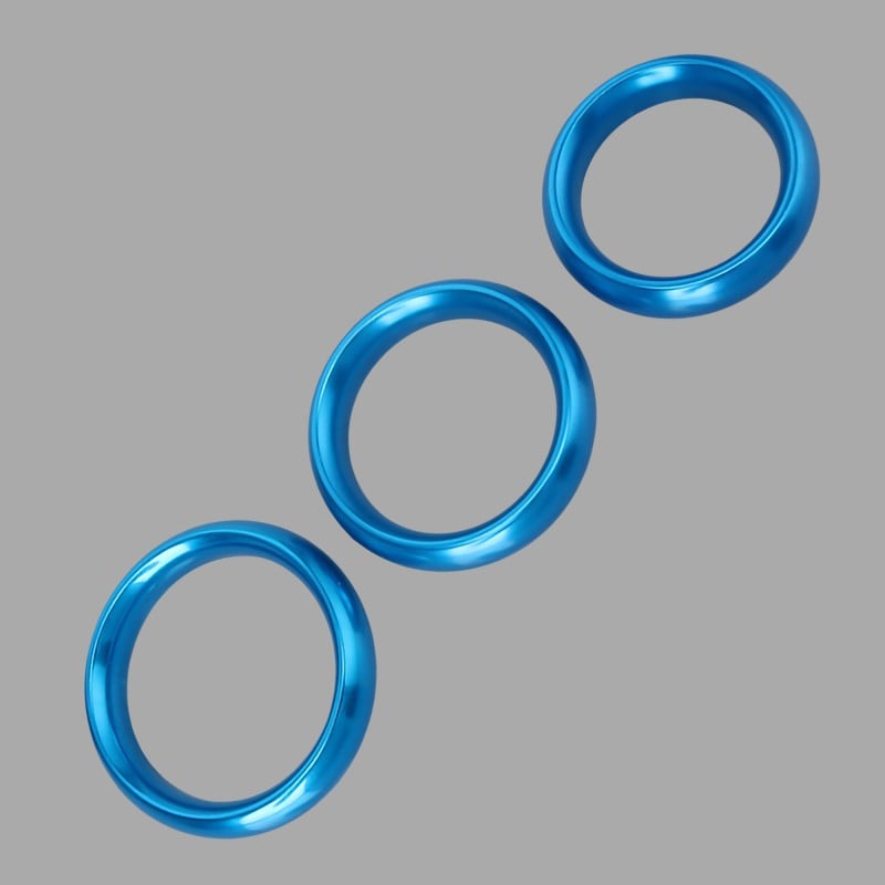 Metal Cock Ring - AlphaMale - blue