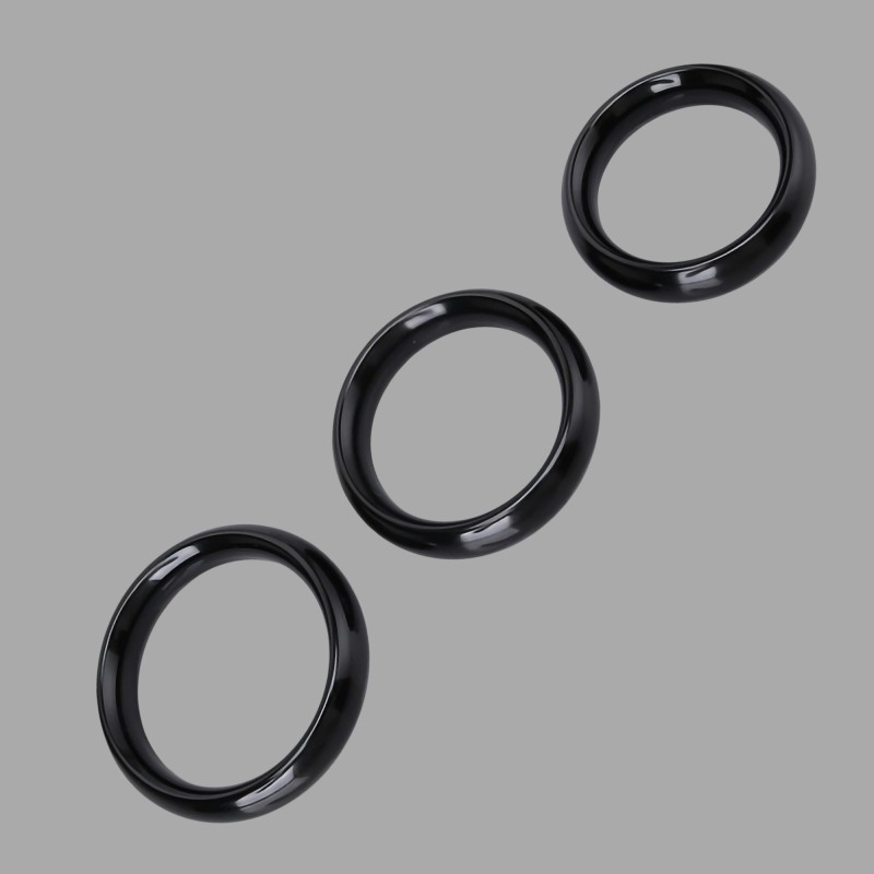 Inel metalic pentru penis - AlphaMale - negru - 3