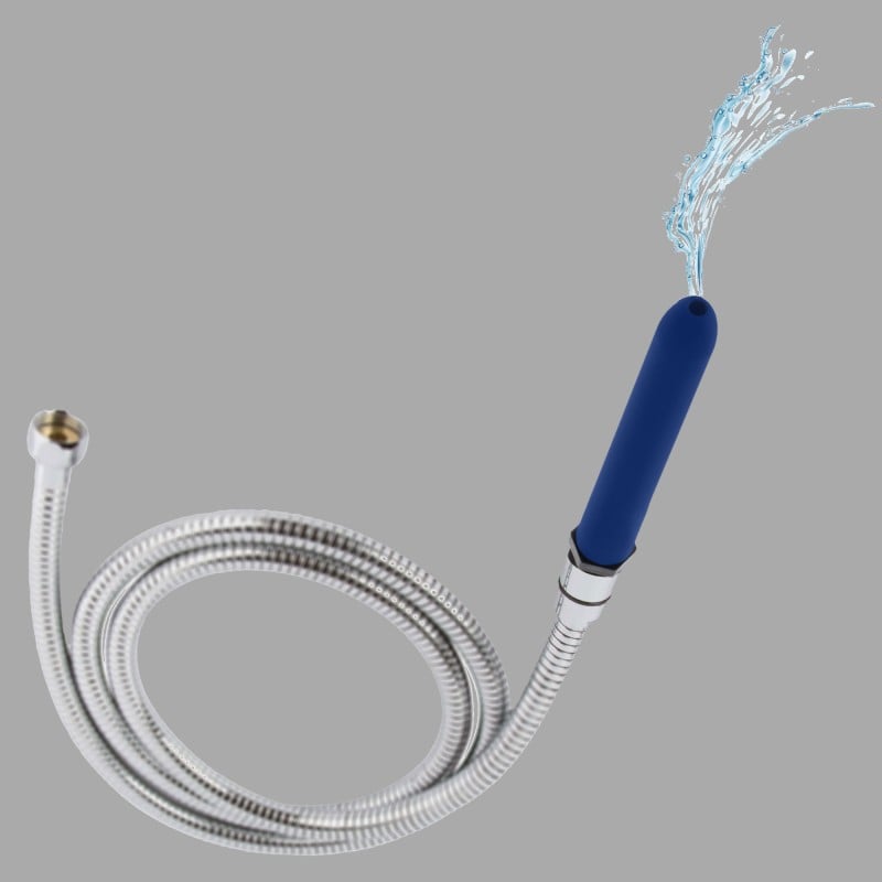 Silicone Anal Douche with Shower Hose "The Cleaner Set" - 15 cm - 5.9 inches