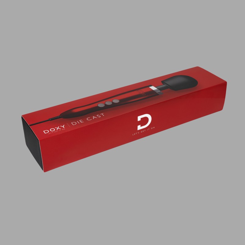 Doxy Die Cast Wand Massager med 3 vægge - Candy Red