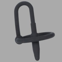 Glansring met penis plug - silicone - spermabarrière