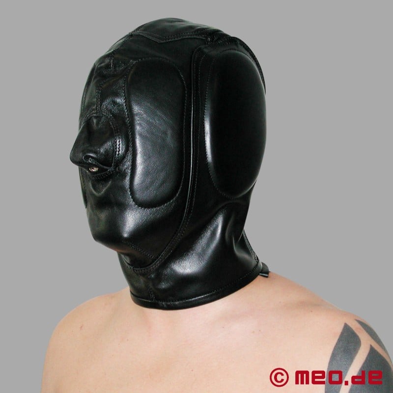 Lederen masker bondage voor ontbering