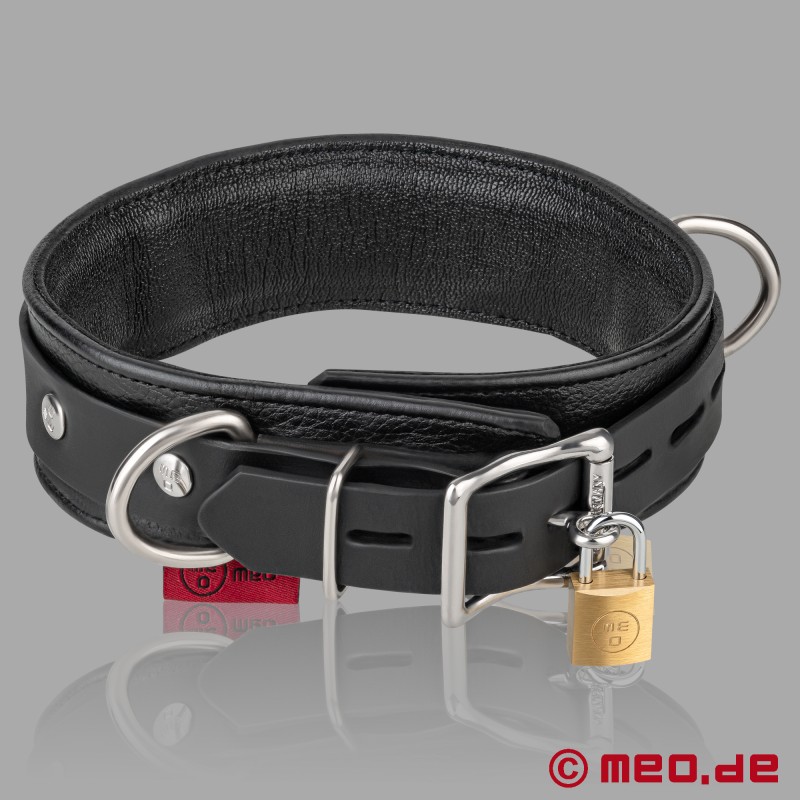 Abschließbares Halsband aus Leder - BDSM