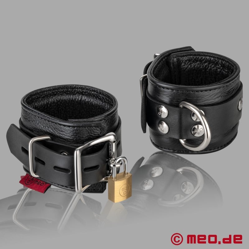 Padded Lockable Leather Wrist Restraints