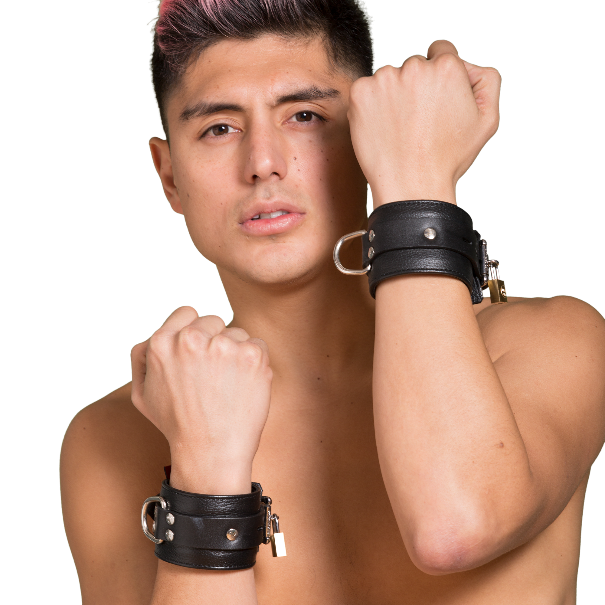 Ardourcrafts Genuine Cowhide Leather Wrist Cuffs – Black BDSM Suspension Cuffs, Lockable Set Of 2