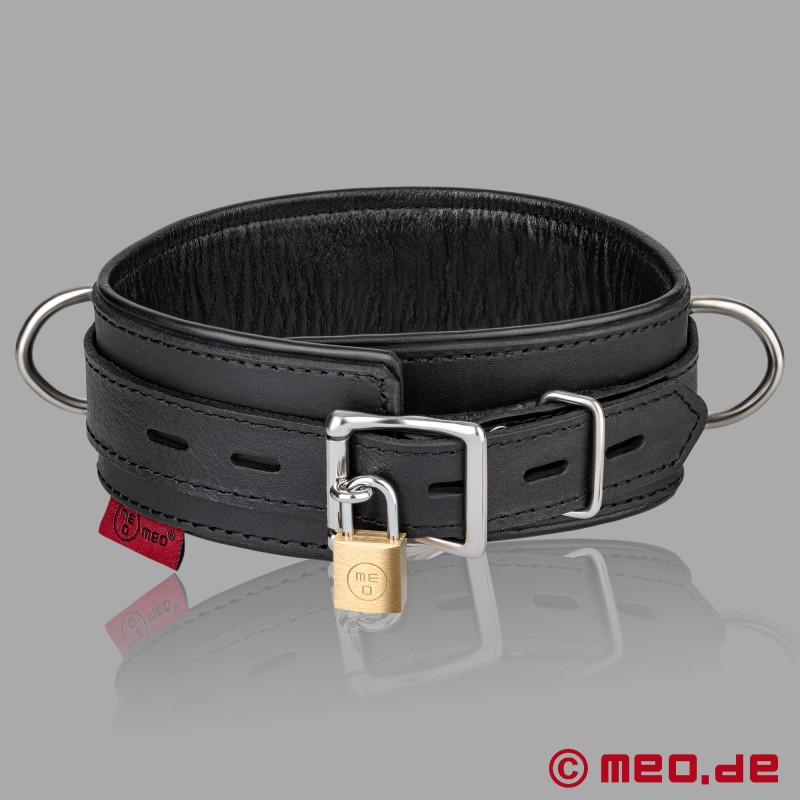 Bloķējama BDSM apkakle no ādas - MEO Collection Black Berlin