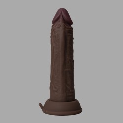 Dildo, vibračné, 6,5 palca, tmavé