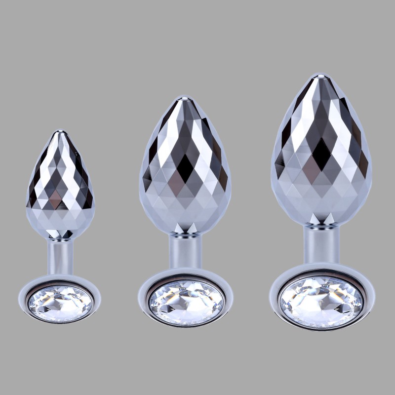 Metal Butt Plug with Crystal - DiscoDiamond™ - 3