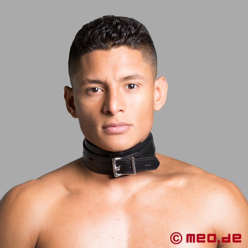 DominateMe - Lockable Leather Collar with Nose Hook