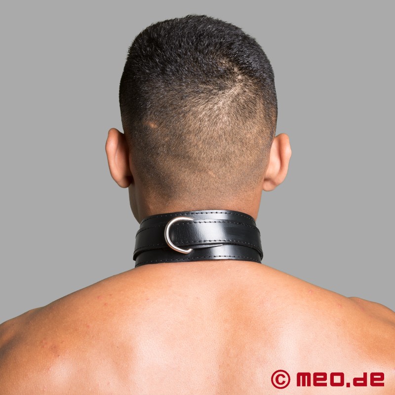 DominateMe - Lockable Leather Collar with Nose Hook