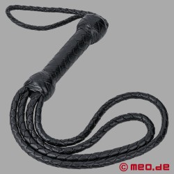 The Disciplinarian™ - Frusta BDSM a doppio anello in pelle nera