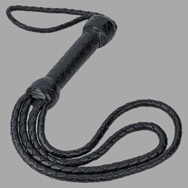 The Disciplinarian™ - Fekete bőrből készült hurok ostor - 2