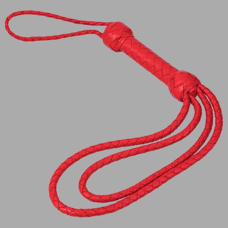 The Disciplinarian - Red Passion - Flogger din piele cu 9 curele