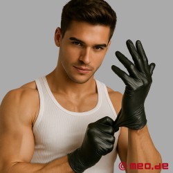 Czarne rękawiczki do fistingu z latexu - 100 packer rękawiczek jednorazowych - Thumbnail