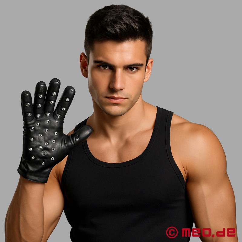 BDSM leren handschoenen met spikes