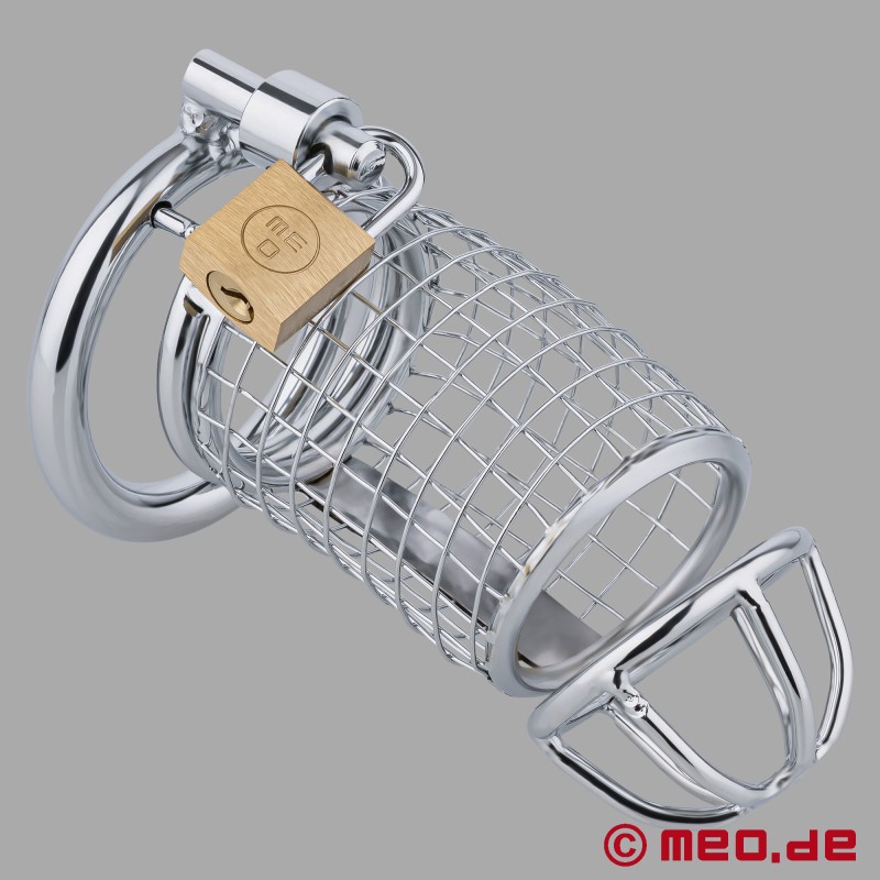 Cage de chasteté en acier inoxydable - Ceinture de chasteté NoPacha 900 pour hommes - 2