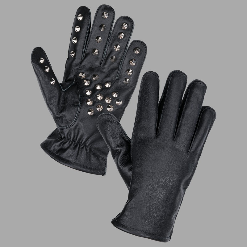 Luvas de couro BDSM com espigões - 4