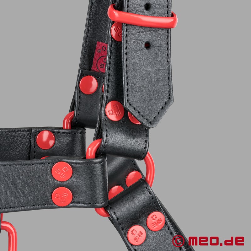 Usnjeni pasovi za moške - črni/rdeči - FetishGear™ by MEO® - 5