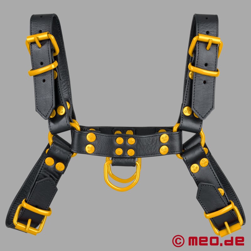 Odinis diržas vyrams - juodi/gelsvi - FetishGear™ by MEO® - 2