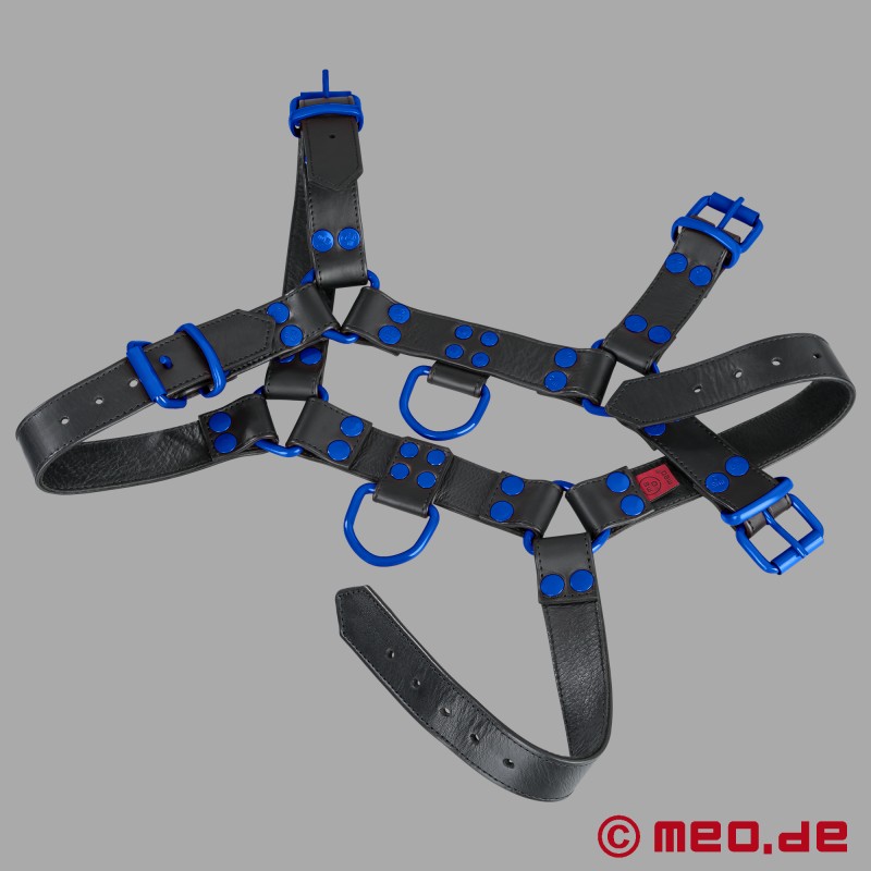 Men’s Leather Harness - Black/Blue - FetishGear™ by MEO® - 4