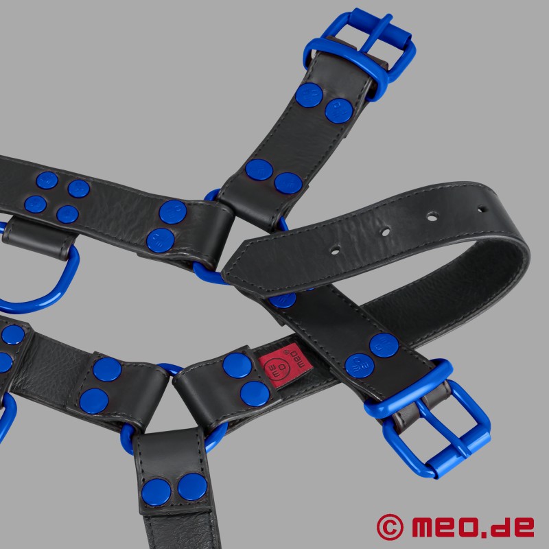 Ham de piele pentru bărbați - negru/albastru - FetishGear™ by MEO® - 6