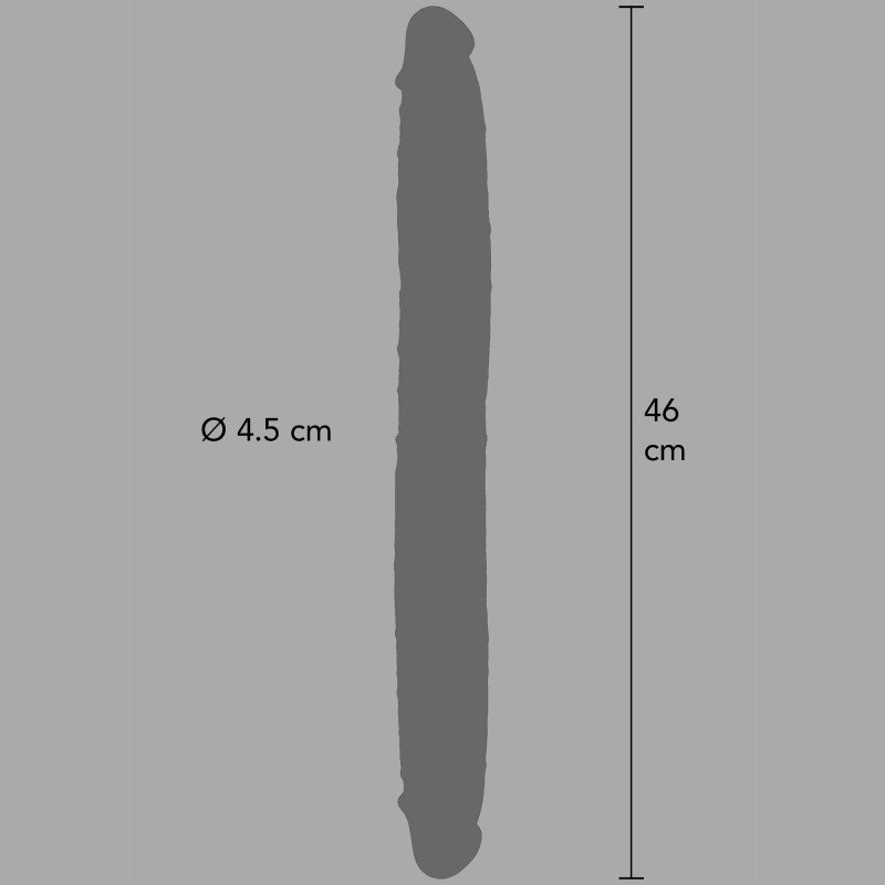 Double gode réaliste en silicone - 46 cm x 4,5 cm ø - avec prépuce mobile - 6