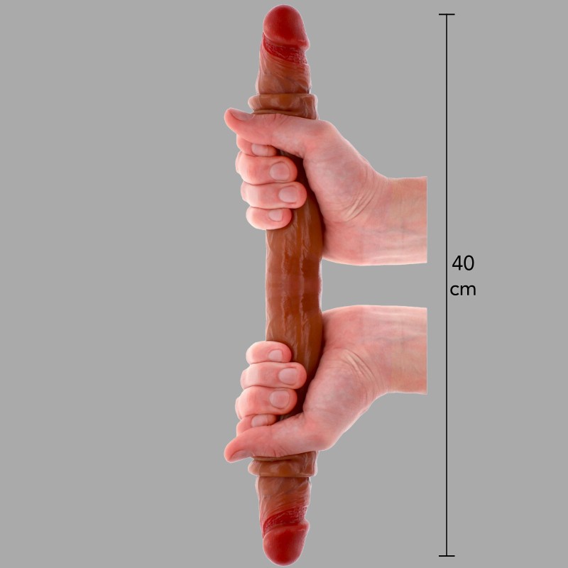Dildo duplo realista de silicone - 40 cm x 4 cm ø - com prepúcio móvel - 5